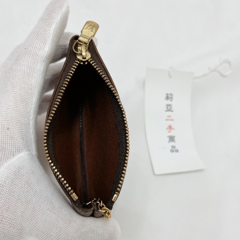 莉亞精品♡ LV M62650 鑰匙拉鍊零錢包 老花 二手-11