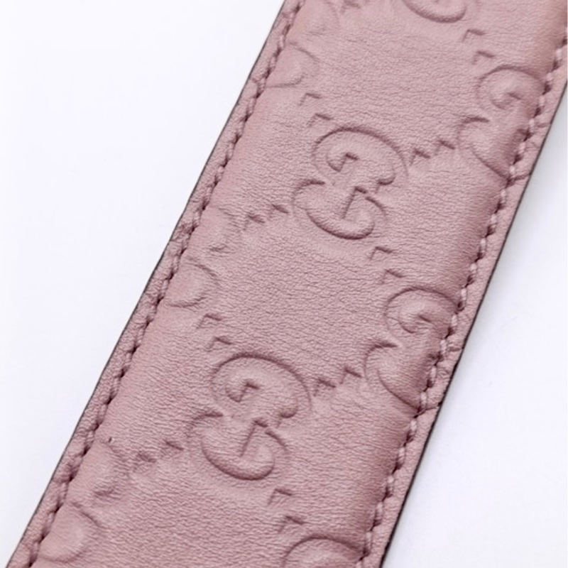 GUCCI玫瑰粉色腰帶 皮帶-2
