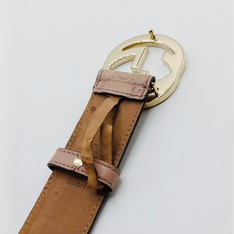 GUCCI玫瑰粉色腰帶 皮帶-21