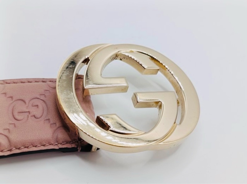 GUCCI玫瑰粉色腰帶 皮帶-25