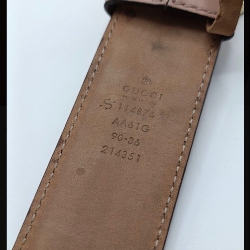 GUCCI玫瑰粉色腰帶 皮帶-28