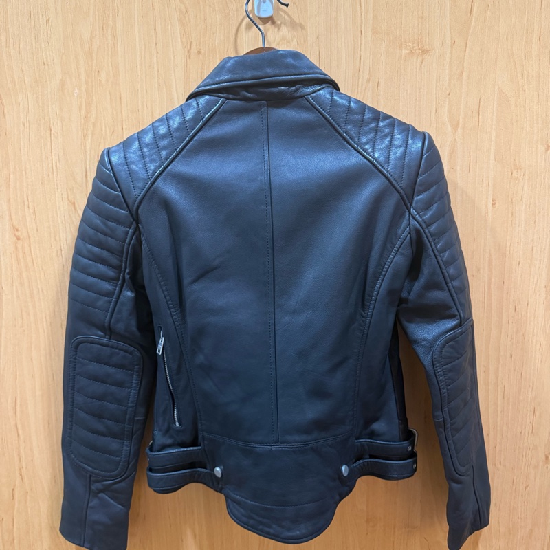 原價2萬全新AllSaints 經典黑色真皮騎士皮衣｜多拉鍊Biker Jacket 修身帥氣外套Us2-2