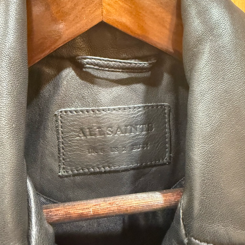 原價2萬全新AllSaints 經典黑色真皮騎士皮衣｜多拉鍊Biker Jacket 修身帥氣外套Us2-8
