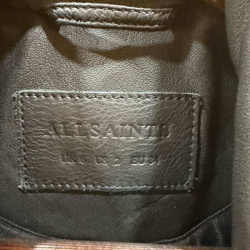 原價2萬全新AllSaints 經典黑色真皮騎士皮衣｜多拉鍊Biker Jacket 修身帥氣外套Us2-9