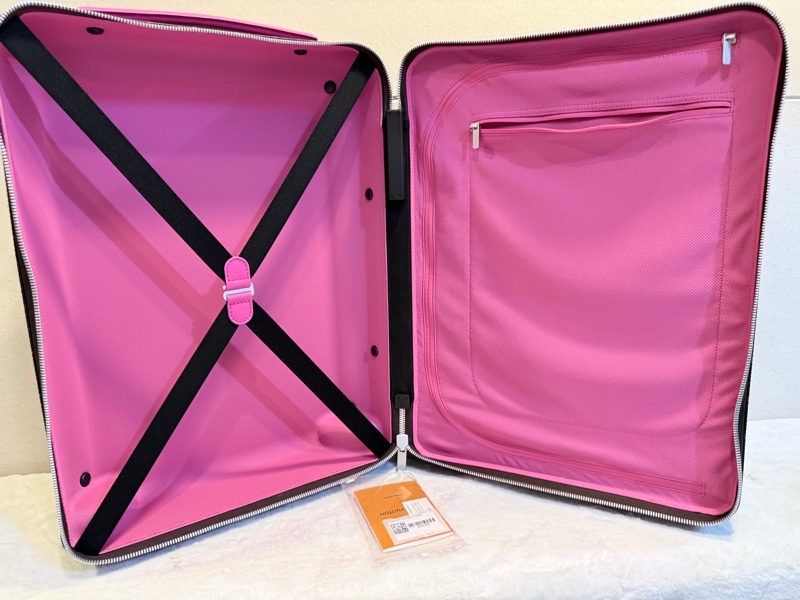 Louis Vuitton✨LV M46780 Horizon 老花行李箱登機箱55cm 玫紅皮 芯片款-7