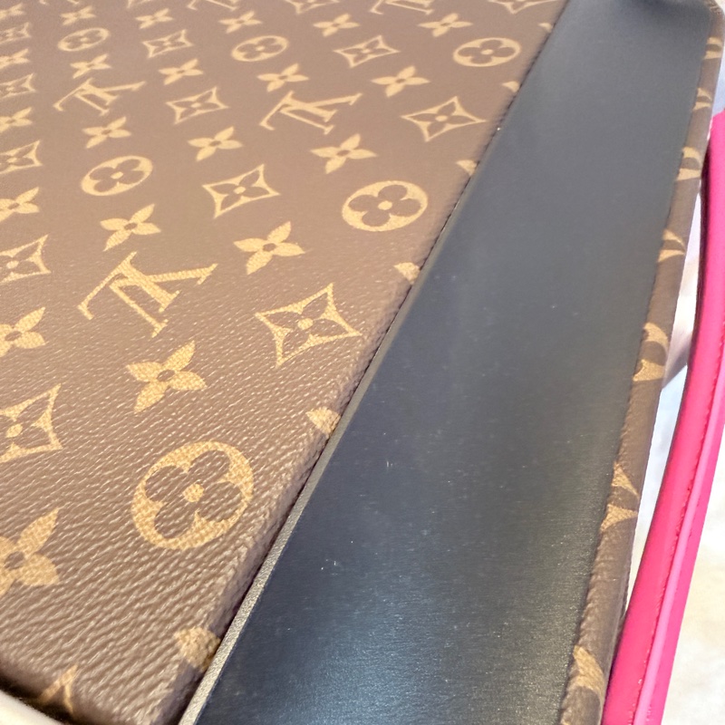 Louis Vuitton✨LV M46780 Horizon 老花行李箱登機箱55cm 玫紅皮 芯片款-26