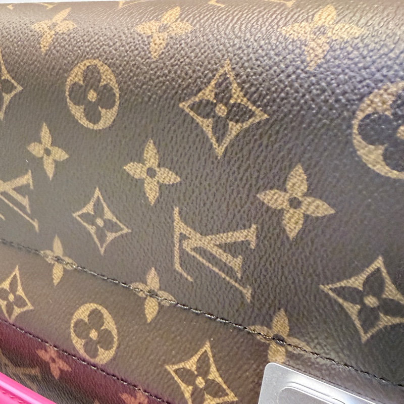 Louis Vuitton✨LV M46780 Horizon 老花行李箱登機箱55cm 玫紅皮 芯片款-30