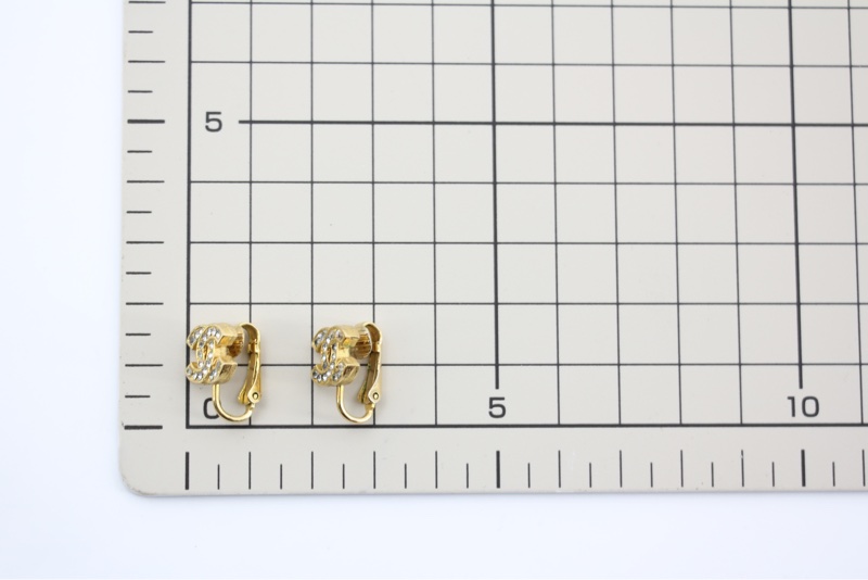 Chanel Vintage 71-80年水鑽鍍金經典大CC耳環-9