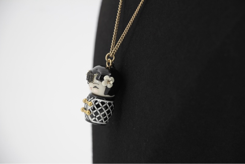 Chanel Vintage 10A 樹脂Paris-Shanghai系列山茶花俄羅斯娃娃吊墜項鏈-7