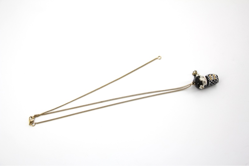 Chanel Vintage 10A 樹脂Paris-Shanghai系列山茶花俄羅斯娃娃吊墜項鏈-15