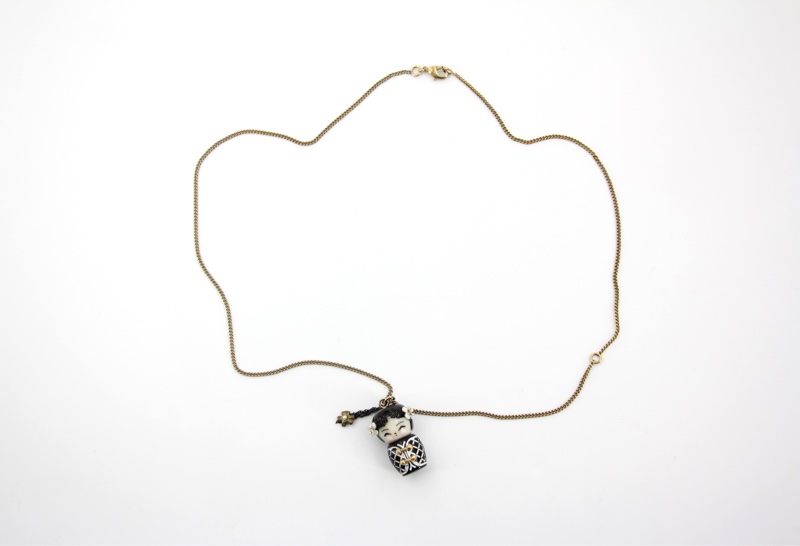 Chanel Vintage 10A 樹脂Paris-Shanghai系列山茶花俄羅斯娃娃吊墜項鏈-18