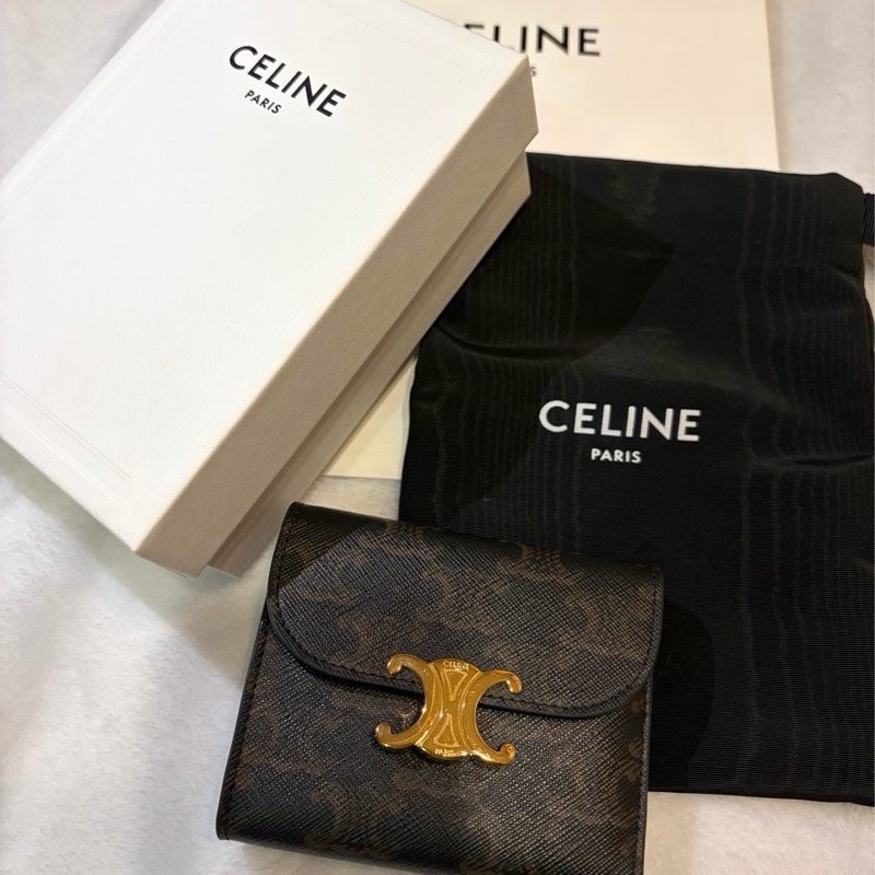 Celine 老花TRIOMPHE 三折短夾-0