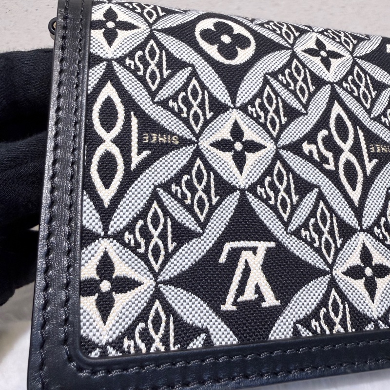 Louis Vuitton✨LV黑白刺繡1854達芙妮woc鏈條包 芯片-16