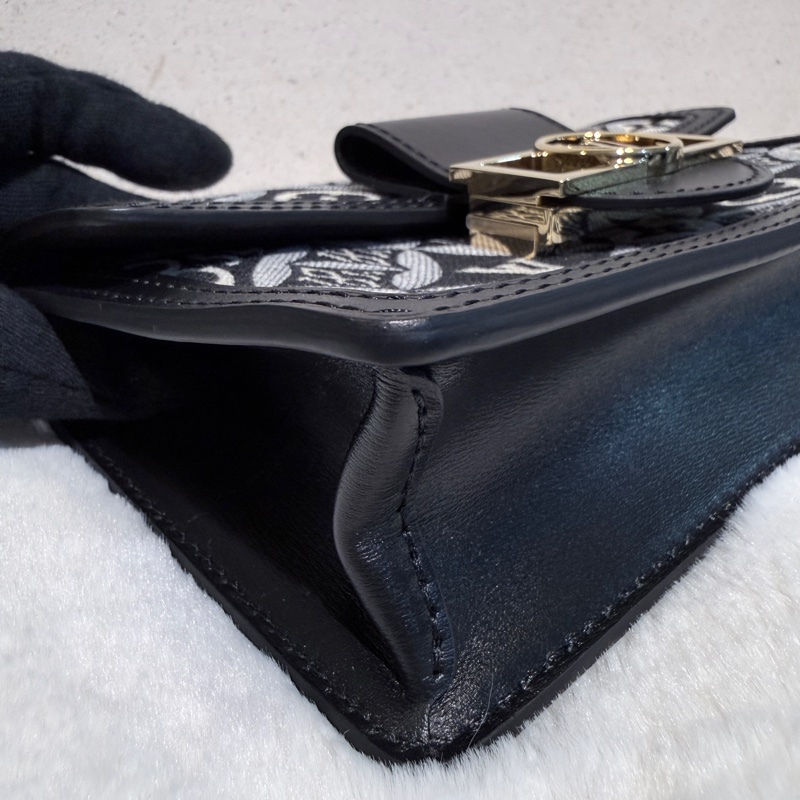 Louis Vuitton✨LV黑白刺繡1854達芙妮woc鏈條包 芯片-19