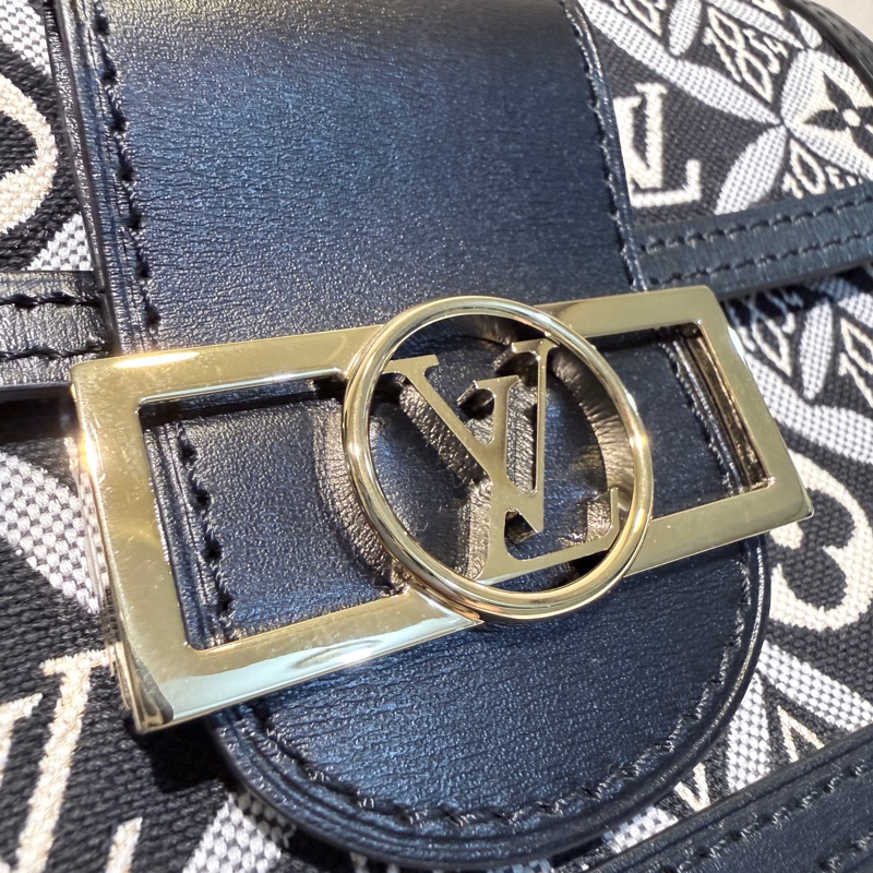 Louis Vuitton✨LV黑白刺繡1854達芙妮woc鏈條包 芯片-31