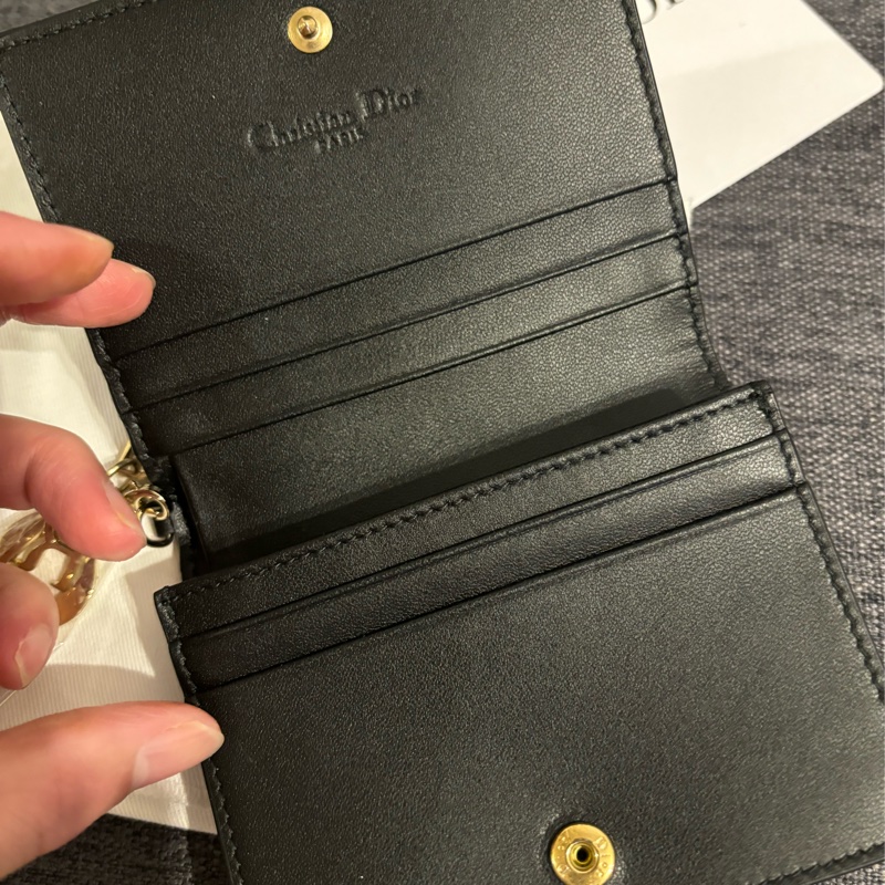 Christian  Dior 羊皮 鈔票零錢小卡包-5