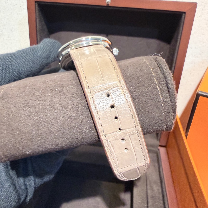 Hermes✨愛馬仕 仲夏夜之夢 Arceau 38mm 白盤月相 日曆 自動機械表 腕表 2024年購入原價近30萬 W041048WW00-14