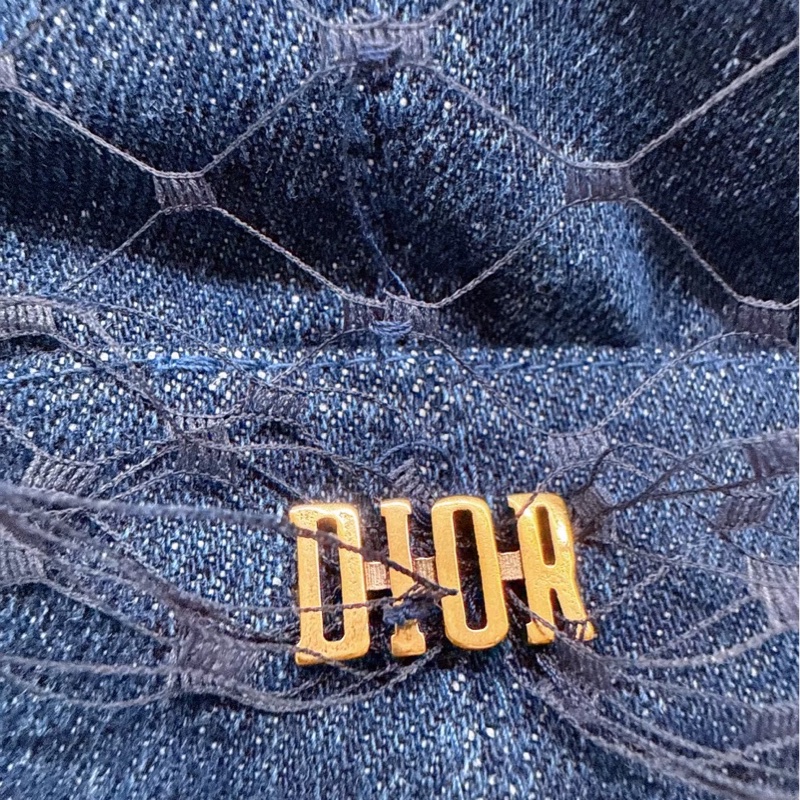 Dior✨牛仔丹寧藍色網紗帽報童帽畫家帽 #59-6