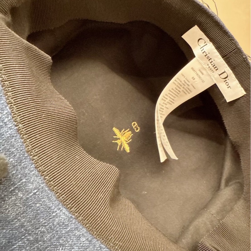 Dior✨牛仔丹寧藍色網紗帽報童帽畫家帽 #59-7