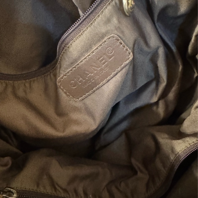 Chanel vintage 老香 帆布 冰塊托特包 雷標7開-2