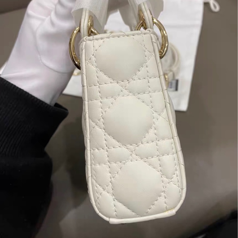 【全新✨ 全網最低價！】Dior/迪奧 Micro Lady Dior 戴妃包白金（下單前先詢問庫存❗️）-3