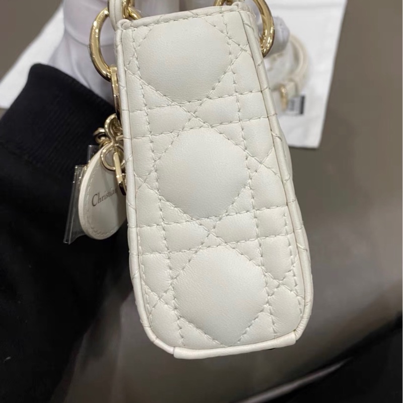 【全新✨ 全網最低價！】Dior/迪奧 Micro Lady Dior 戴妃包白金（下單前先詢問庫存❗️）-4
