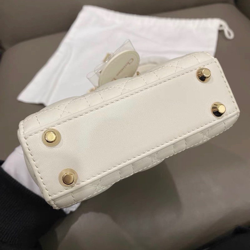 【全新✨ 全網最低價！】Dior/迪奧 Micro Lady Dior 戴妃包白金（下單前先詢問庫存❗️）-5