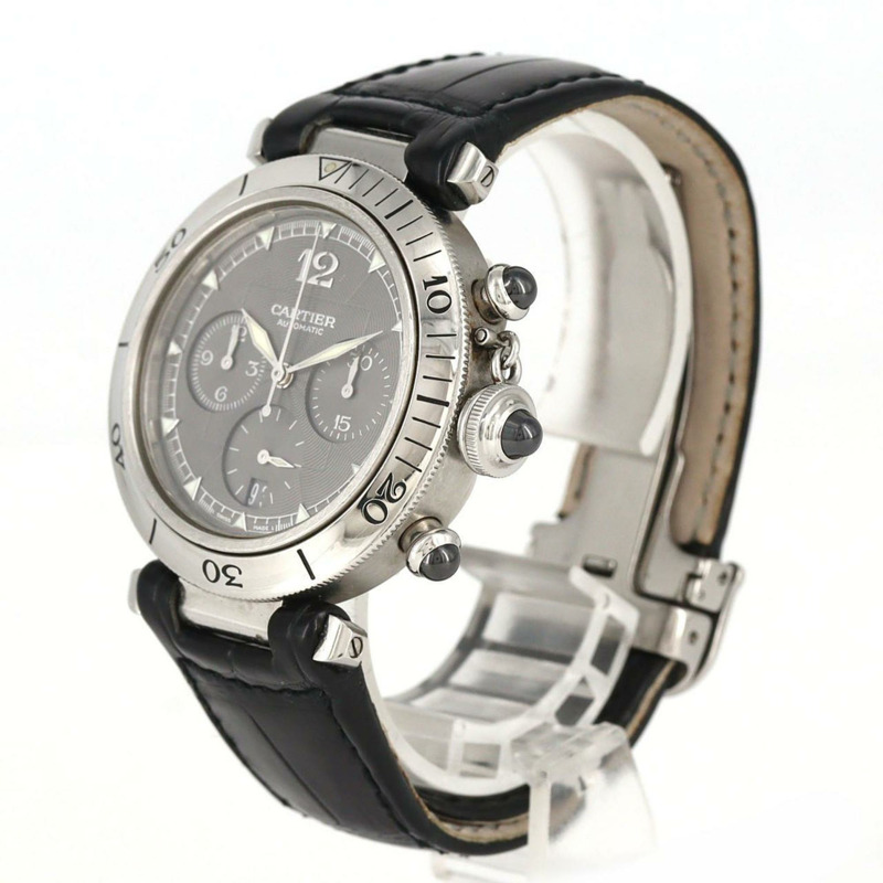 卡地亞 Pasha Chrono W3107355 精鋼自動腕錶-1