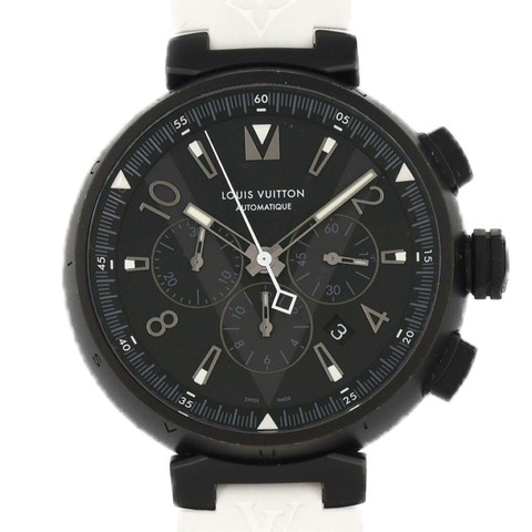 路易威登 Tambour 全黑計時碼錶 Q1A62 不鏽鋼自動腕錶