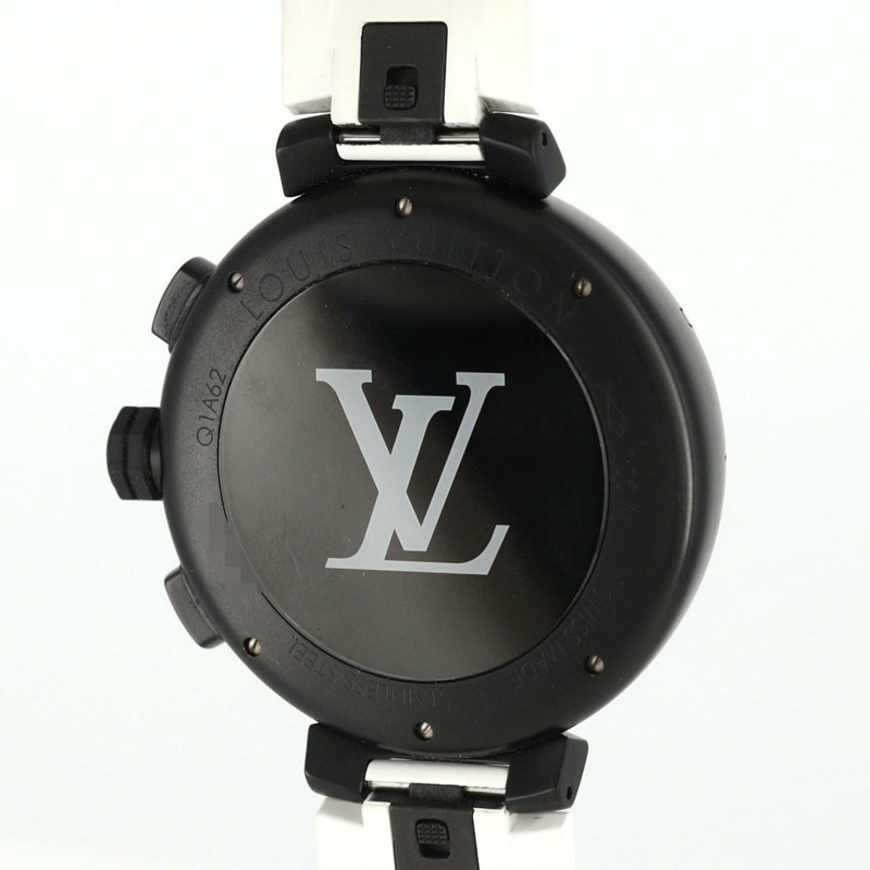 路易威登 Tambour 全黑計時碼錶 Q1A62 不鏽鋼自動腕錶-3