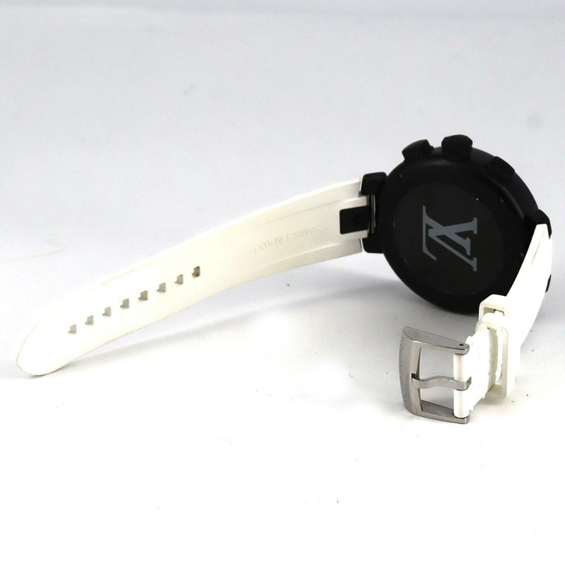路易威登 Tambour 全黑計時碼錶 Q1A62 不鏽鋼自動腕錶-6