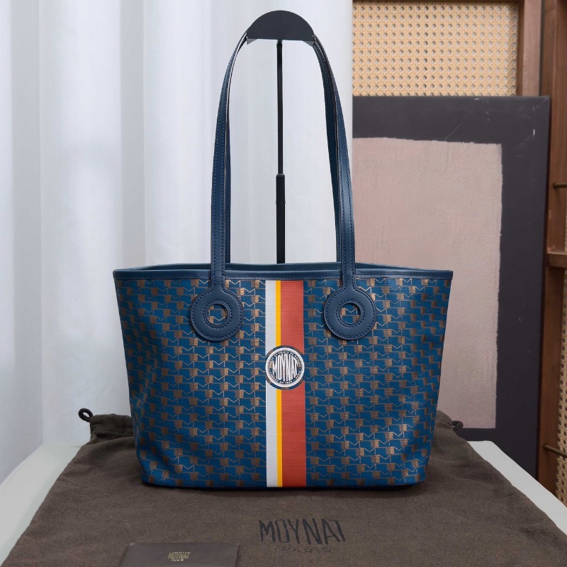 MOYNAT藍色老花滿印手提肩背包29*22*13 98新配件塵袋-1