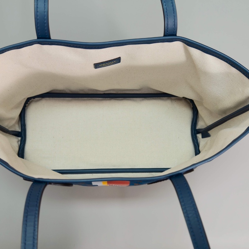 MOYNAT藍色老花滿印手提肩背包29*22*13 98新配件塵袋-2