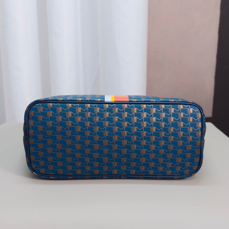 MOYNAT藍色老花滿印手提肩背包29*22*13 98新配件塵袋-4