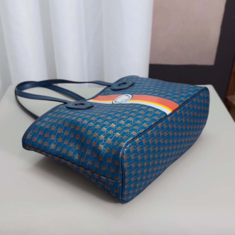 MOYNAT藍色老花滿印手提肩背包29*22*13 98新配件塵袋-5