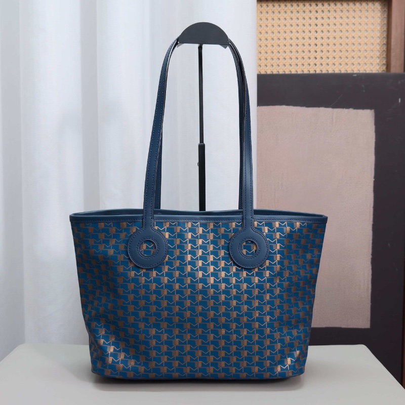 MOYNAT藍色老花滿印手提肩背包29*22*13 98新配件塵袋-6