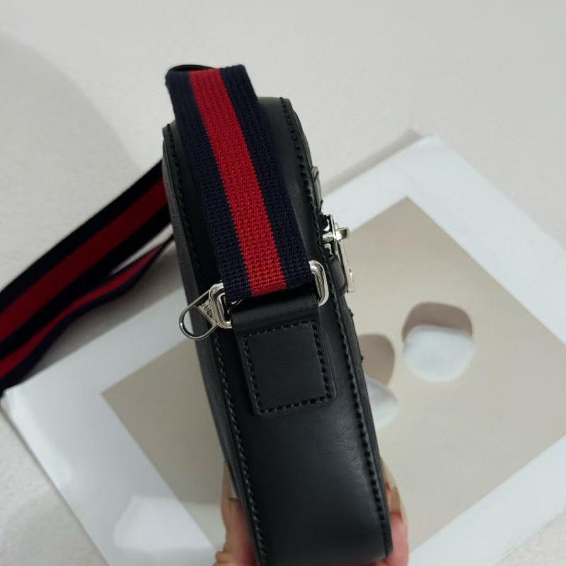 GUCCI 老花 GG 黑花 牛皮拼帆布 郵差包14.5*18*6 99新配件塵袋-3