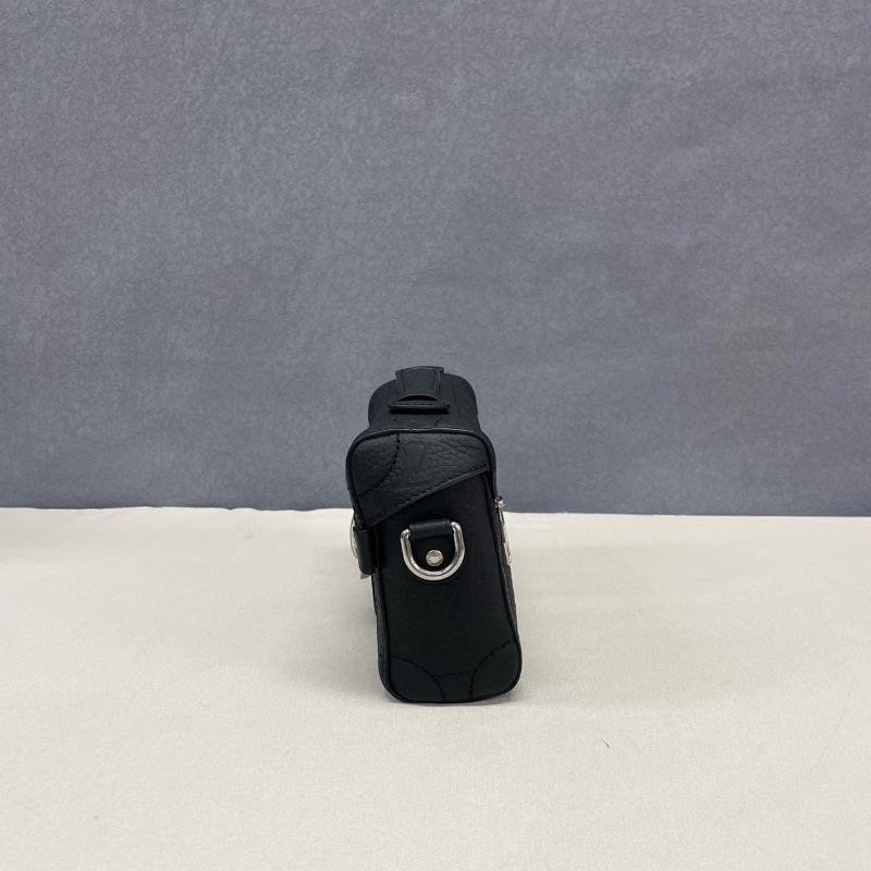 LV SOUL TRUNK 黑色銀鎖扣開合 壓花肩背斜背手提包 芯片款20*14*6cm  99新配件盒子 塵袋 肩帶-3