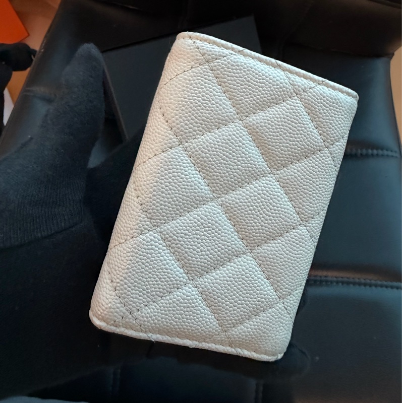 CHANEL 鏤空logo奶白色錢包 三折短夾 🤍-14