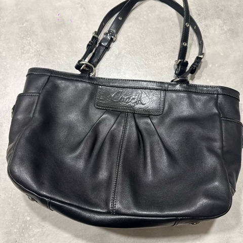 Coach 真皮 黑色 肩背 托特包