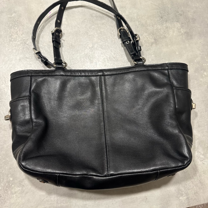 Coach 真皮 黑色 肩背包-6