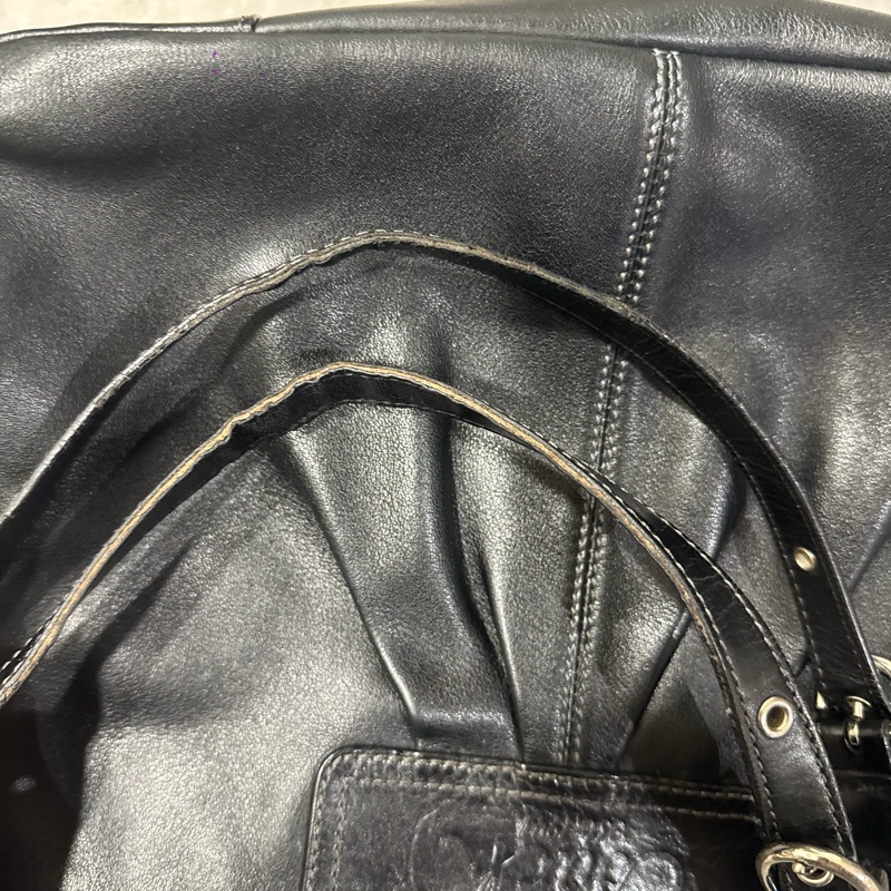 Coach 真皮 黑色 肩背包-12