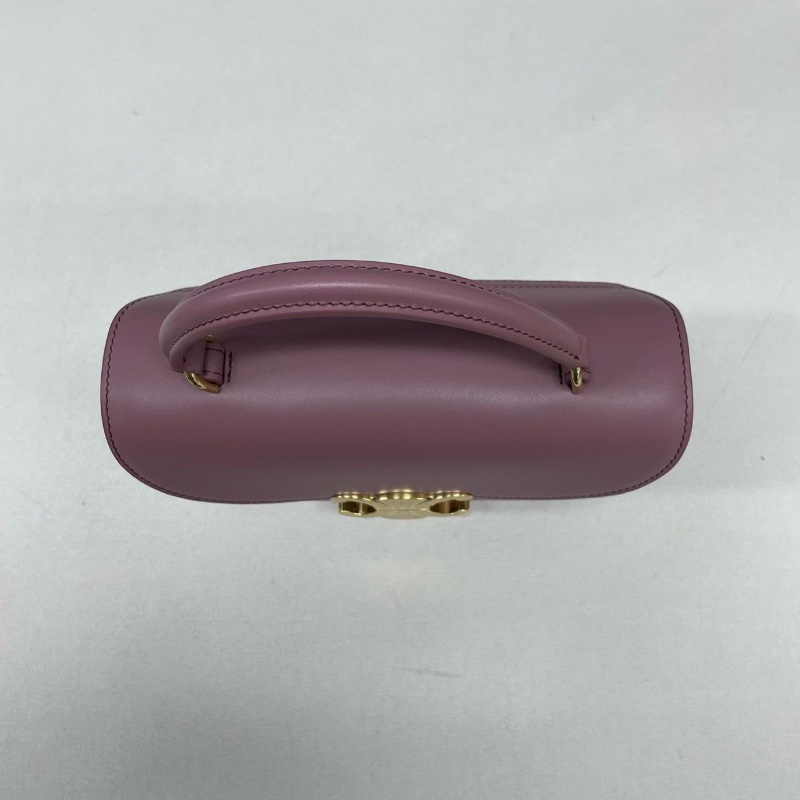 Celine Teen Nino復古玫瑰色 翻蓋肩背斜背包20.5*8*13cm 99新配件肩帶塵袋-4