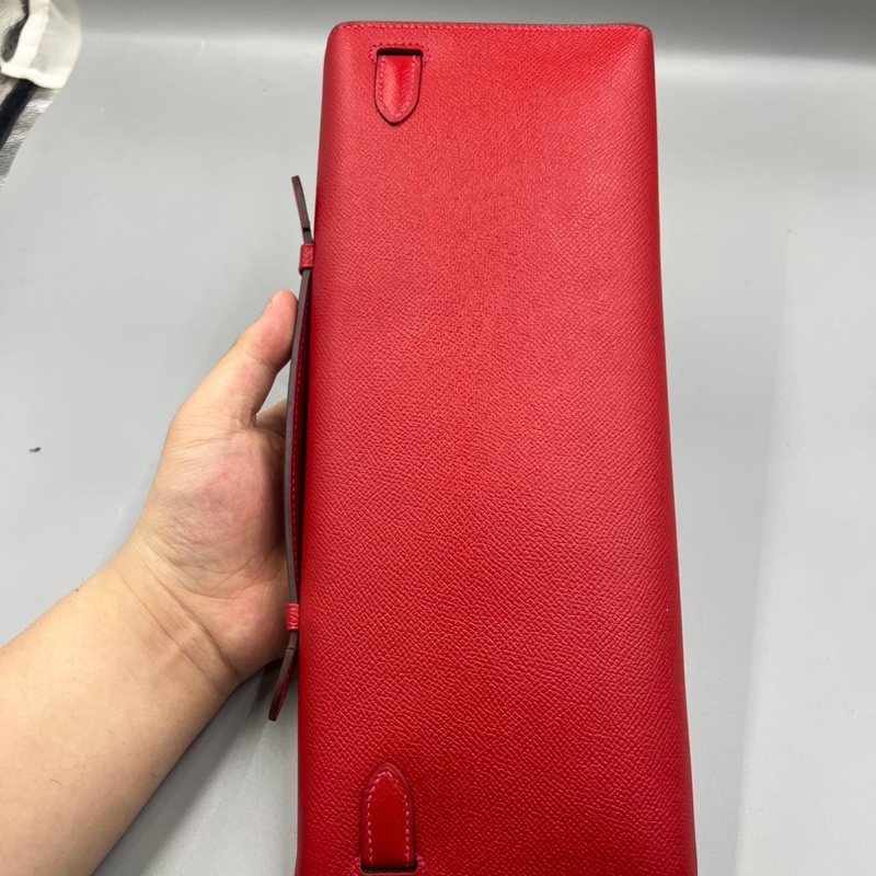 Hermes kelly cut 紅色 銀扣 Epsom 國旗紅-2