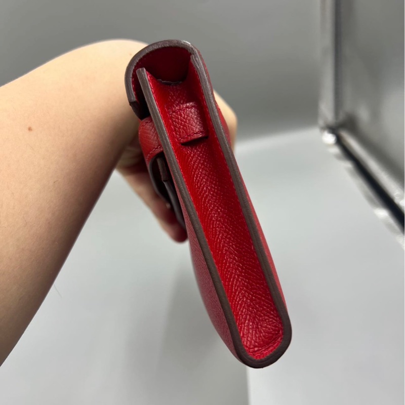 Hermes kelly cut 紅色 銀扣 Epsom 國旗紅-4