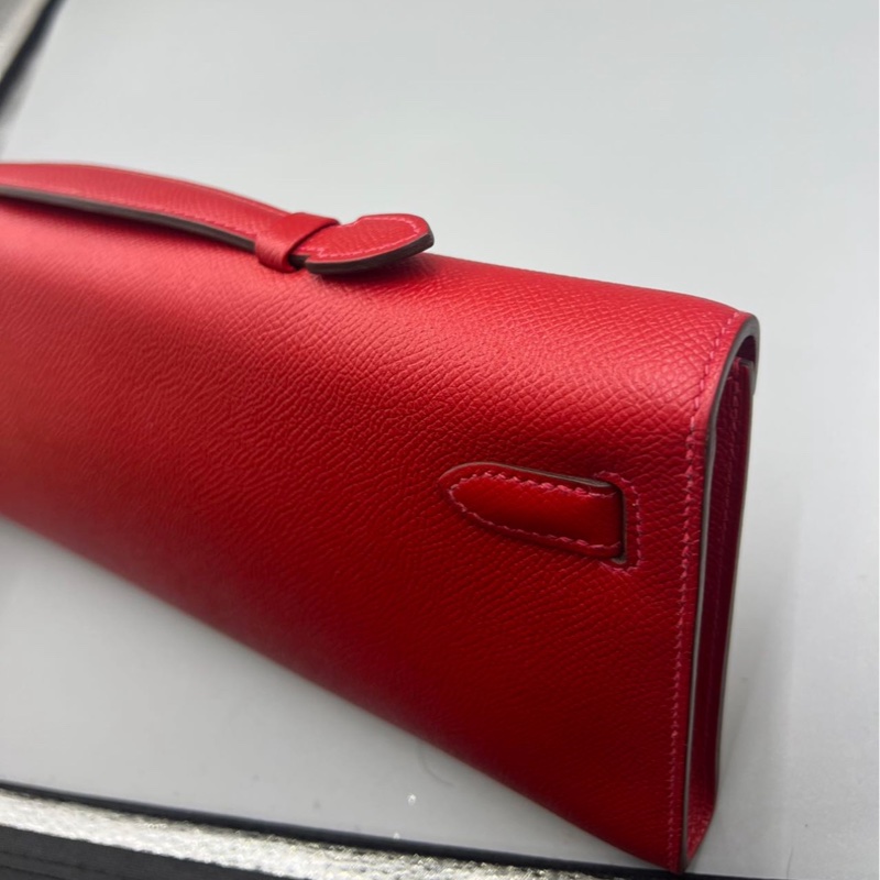Hermes kelly cut 紅色 銀扣 Epsom 國旗紅-6