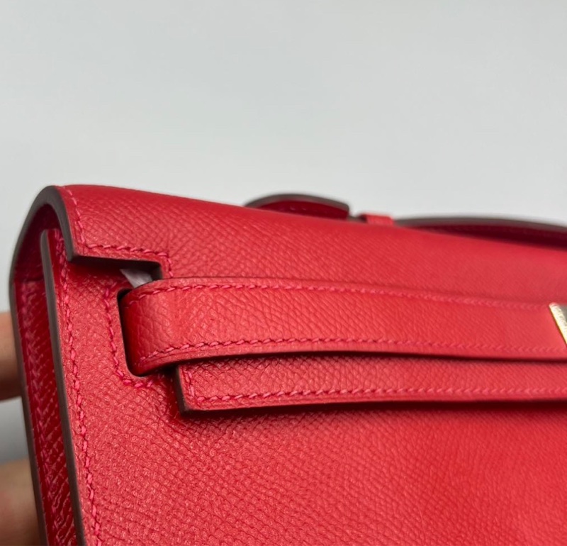 Hermes kelly cut 紅色 銀扣 Epsom 國旗紅-8