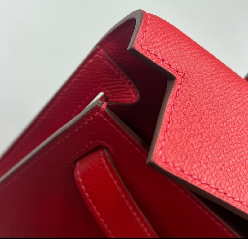 Hermes kelly cut 紅色 銀扣 Epsom 國旗紅-14