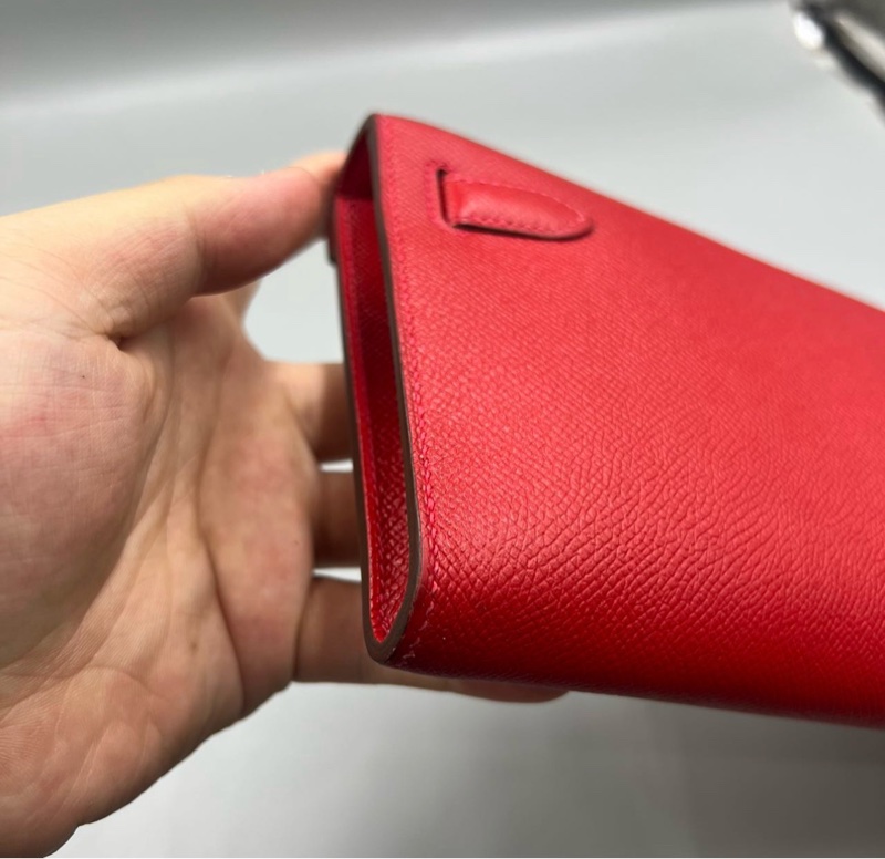 Hermes kelly cut 紅色 銀扣 Epsom 國旗紅-18