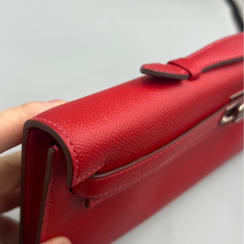 Hermes kelly cut 紅色 銀扣 Epsom 國旗紅-23